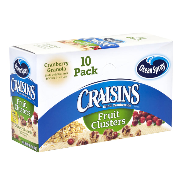 OCEAN SPRAY Craisins Fruit Clusters Cranberry Granola, 2 Oz, 10 Count
