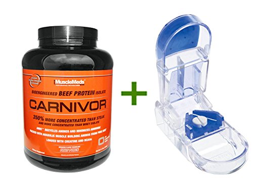 Best MuscleMeds, Carnivor, Bioengineered Beef Protein Isolate, Fruit Punch, 4.1 Lbs (1848 G), Apex, Ultra Pill Splitter