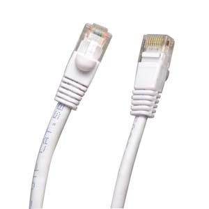 InstallerParts 3 Ft Cat 5E Molded Snagless Patch Cable White -- Professional Series -- 50 Micron Gold Plated RJ45 Connectors -- Data Network
