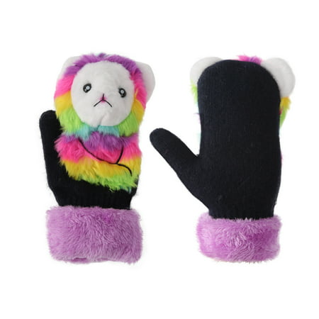 Miximx Animal Pattern Gloves Autumn and Winter Warmth Plush Knitted Decor Women - for Gifts  Sport & Recreation Animal Pattern Gloves a-a#9585