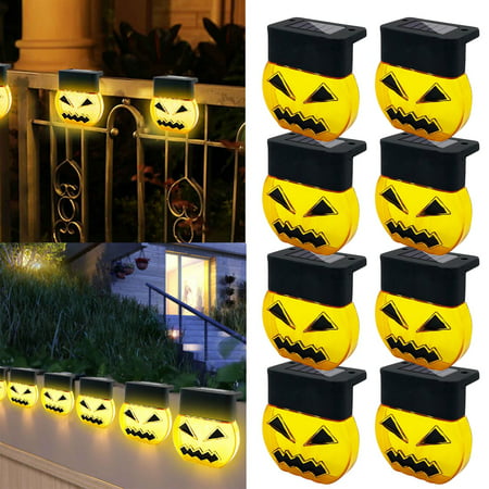 DDgui New Fashion 8PCS New Solar Pum Pkin Lights Halloween Garden Fence Fence Steps Decoration LED Lights Halloween Decorations DDgui LAA220927-6051