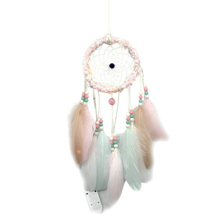 Buodes Dream Catcher Handmade Dream Catcher Feathers Night Light Car Wall Hanging Room Home Decor