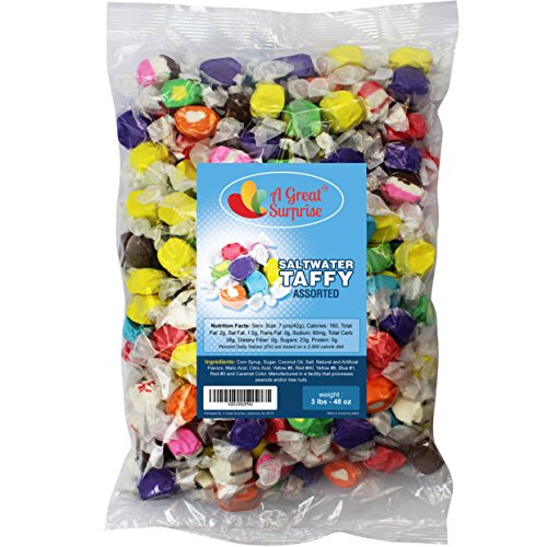 Salt Water Taffy 10 Assorted Gourmet Flavors, 3 LB Bulk Candy thumbnail