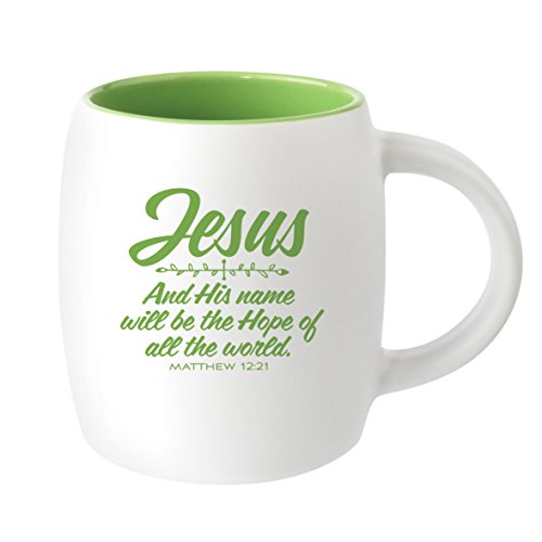 Jesus His Name Will Be the Hope Matthew 12:21 14 Oz. Stoneware Barrel Coffee Mug