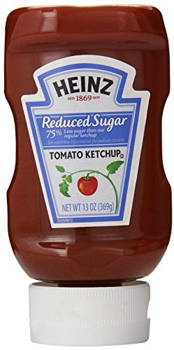 Heinz Reduced Sugar Ketchup (Pack of 3) 13 Oz Squeeze Bottles