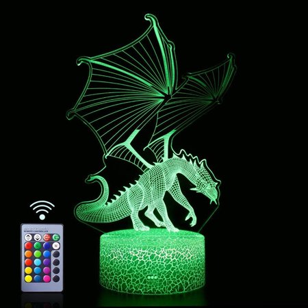 Dragon Nightlight with Remote & Touch Control 16 Colors & 4 Flashing Modes and Brightness Adjusted USB & Batteries Powered  Satisfying Present for Chi