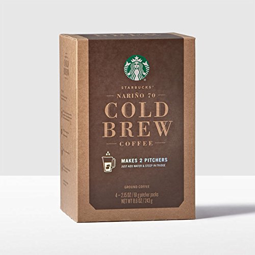 Starbucks Narino 70 Cold Brew Coffee Pitcher Packs - 4 Packs -Makes (12) 8 Fl Oz Servings