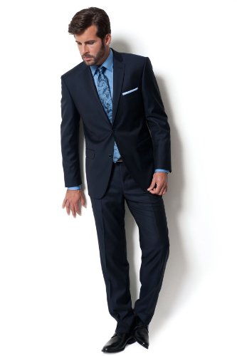 ROY ROBSON Suit, Italian GUABELLO Super 150 Navy in 46S thumbnail