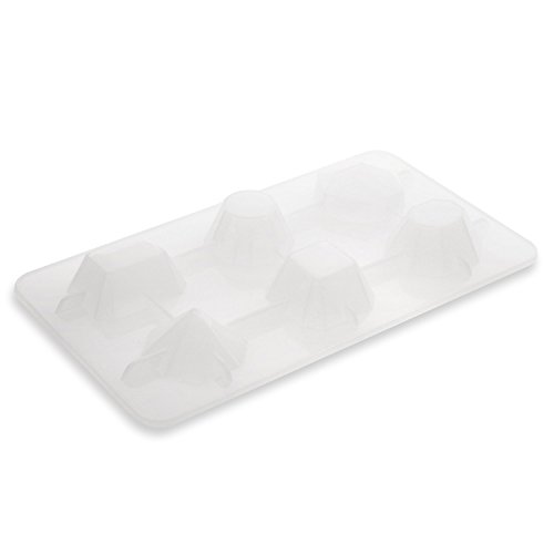 Zodaca Food Grade Silicone 3D Diamonds Gem Shape Candy Molds Ice Cube Trays for DIY Making Homemade Chocolate, Jelly, Gummy & Soap, Clear