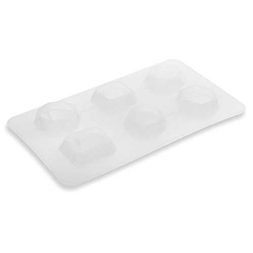 Zodaca Food Grade Silicone 3D Diamonds Gem Shape Candy Molds Ice Cube Trays for DIY Making Homemade Chocolate, Jelly, Gummy & Soap, Clear thumbnail