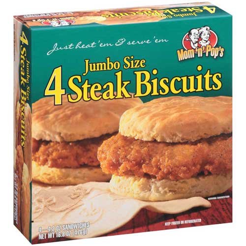 JUMBO SIZE STEAK BISCUITS SANDWICHES
