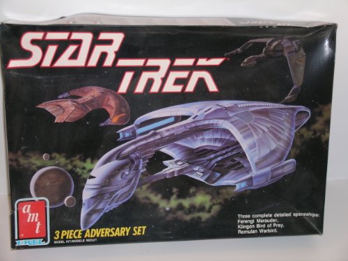 AMT/ERTL Star Trek 3 Piece Adversary Micro Ship Set Romulan Warbird  Ferengi Marauder  and Klingon Bird of Prey Model Kit