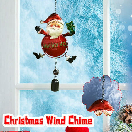 Creative Iron Christmas Wind Chime Color Pendant Home Santa Bell Balcony Garden Decoration Ljddg#7263 Christmas Decorations Creative Iron Christmas