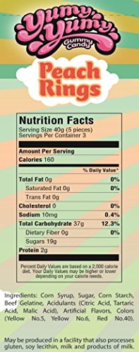 Gummi Peach Rings - 4.5 Oz Bag