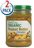 Santa Cruz Organic Peanut Butter Dark Roasted Creamy -- 16 Oz Each / Pack of 2