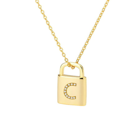 MIANHT New Fashion Ladies 26 Safe Lock English Alphabet Pendants - 2022 FashionNew Fashion Ladies B-#7540