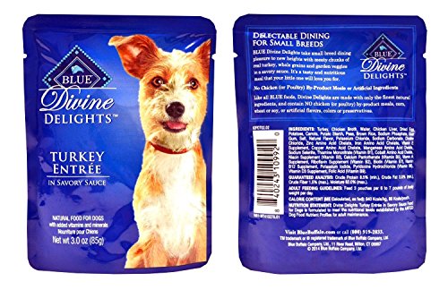 Blue Buffalo Divine Delights Wet Dog Food Variety Pack - 3 Flavors (Chicken, Turkey, and Beef) - 3oz Each (6 Total Pouches) thumbnail