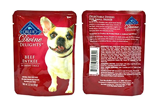 Blue Buffalo Divine Delights Wet Dog Food Variety Pack - 3 Flavors (Chicken, Turkey, and Beef) - 3oz Each (6 Total Pouches) thumbnail