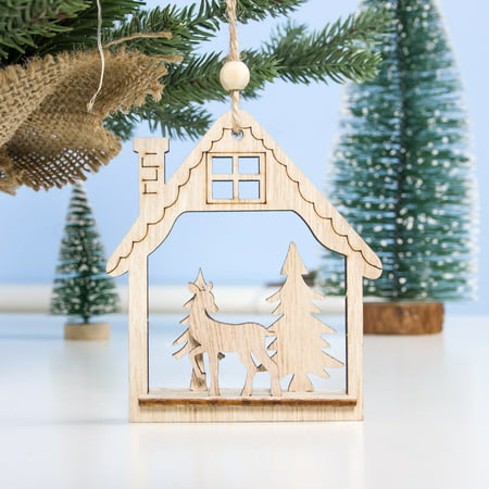 Christmas Wooden Tree Pendants DIY Ornaments for Christmas Party Decoration 08HWC15A#8882 2022 the Hot Christmas Wooden Tree