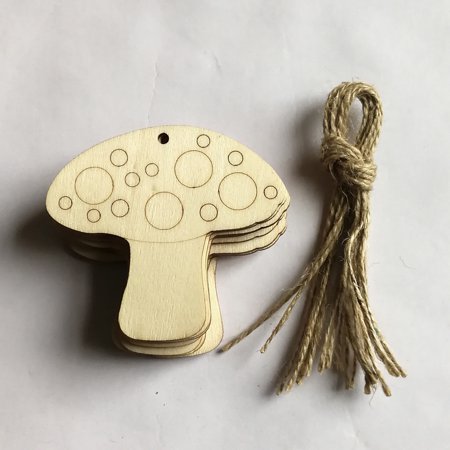 Usupdd Wooden Easter DIY Wooden Blocks with Twines Rope 10 Small Pendants in a Pack Usupdd WAA220816-9306