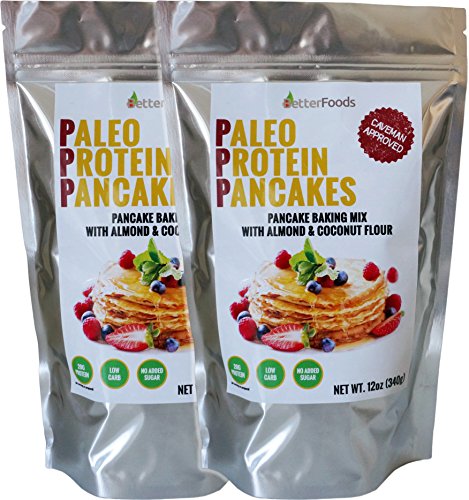 Paleo Protein Pancakes - Apple Cinnamon Flavor (2 Pack) - High Protein No Sugar Added Pancake and Waffle Baking Mix with Almond and Coconut Flour (Veg