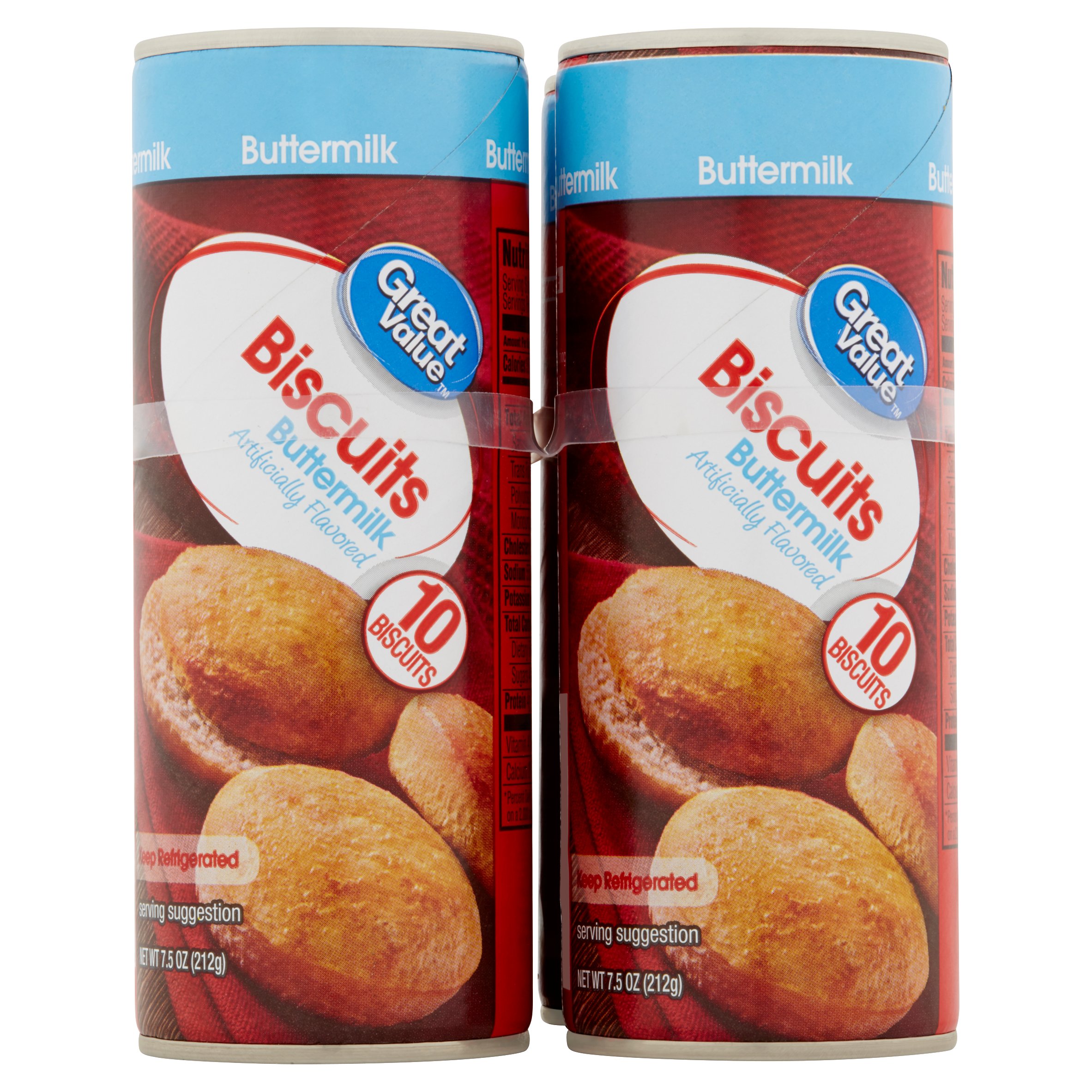 Great Value, Buttermilk Biscuits, 7.5 Oz., 4 Count Image