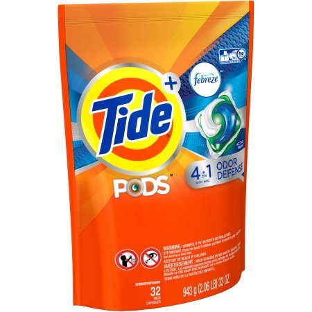 PODS Plus Febreze Odor Defense Laundry Detergent Pacs, Active Fresh Scent, 32 Count by Tide thumbnail