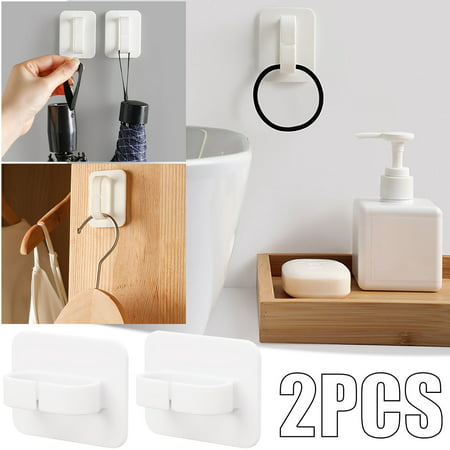 DDgui New Fashion Wall Mount Adhesive Hooks White Hanging Clip Hooks Hanger Kitchen Bathroom Hook DDgui LAA220927-9545