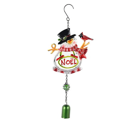T*3252，Creative Metal Iron Wind Chime Pendant Christmas Series Glass Color Painting and Painting，P*3252 ST7