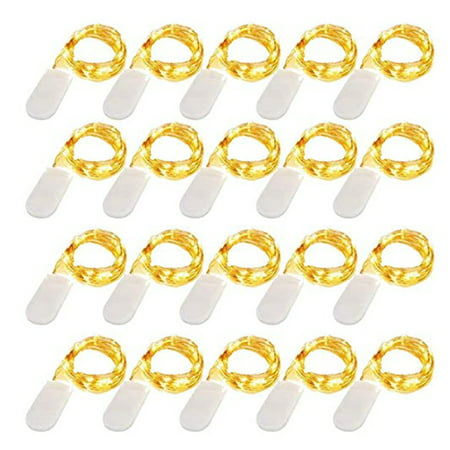Buodes Ceiling Light Warm White Light Battery String Copper Wire Decor Christmas 20Pcs 1M 10 LED