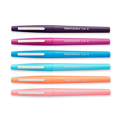 Paper Mate Flair Porous-Point Felt Tip Pen, Medium Tip, Limited Edition Tropical Vacation Colors, 6-Count