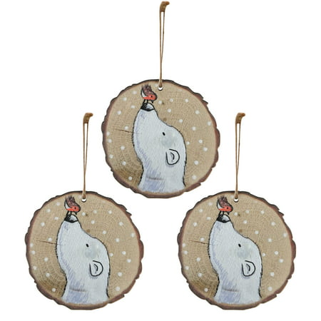 Usupdd Lovely Christmas Round Wooden Hanging Animal Print Pendant Usupdd 220803-4081