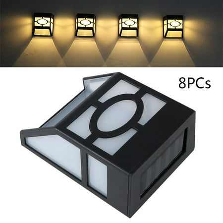 Usupdd New Solar Deck Lights 2LED Outdoor Garden Decorative Wall Mount Fence Post Lighting Usupdd WAA220817-5509