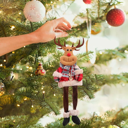 Christmas Tree Pendant Ornaments Doll Plaid Hanging Leg Pendant Old Man Ljddg#7681 Halloween Decorations Christmas Tree Pendant