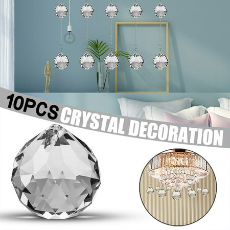 Usupdd New Transparent Crystal Ball 10 PCS Crystal Garden Decoration Outdoor Pendant Usupdd WBB220817-4962