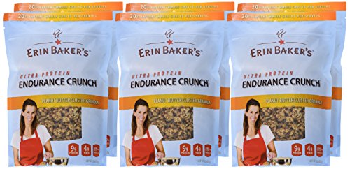 Erin Baker S Ultra Protein Granola  Endurance Crunch  Peanut Butter  Gluten-Free  Vegan  Non-GMO  Cereal  12-ounce Bags (Pack of 6)
