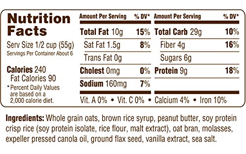 Erin Baker S Ultra Protein Granola  Endurance Crunch  Peanut Butter  Gluten-Free  Vegan  Non-GMO  Cereal  12-ounce Bags (Pack of 6) thumbnail