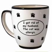 Tumbleweed Pottery I Got Rid of My Husband. the Cat Was Allergic... Pet Coffee Mug