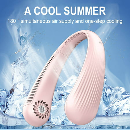 Usupdd USB Fan Hand Free Personal Lazy Neckband Fan Wearable Rechargeable Necklace Mini Portable Sport Fan 3 Speeds Cooler Fan Usupdd 2208-6229