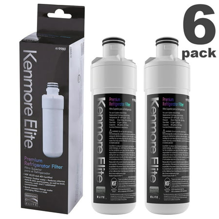 6Packs Kenmore Elite 9980 LT1000PC Refrigerator Water Filter Compatible with MDJ64844601 ADQ74793501  LMXS28626S  LFXS26973S  LMXS30796S  LMXC23796S L