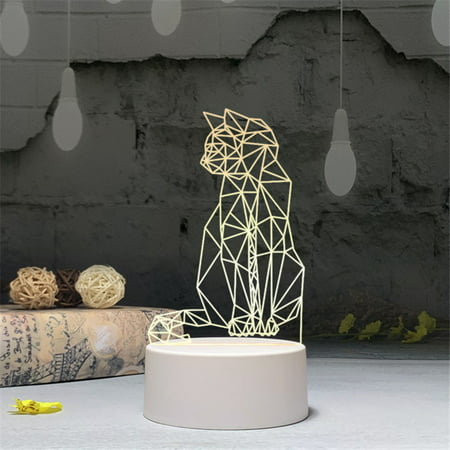 3D USB Acrylic Night Light LED Table Desk Bedroom Decor Gift Warm White Lamp - 2022 New 3D USB Acrylic 8ww12-#7263