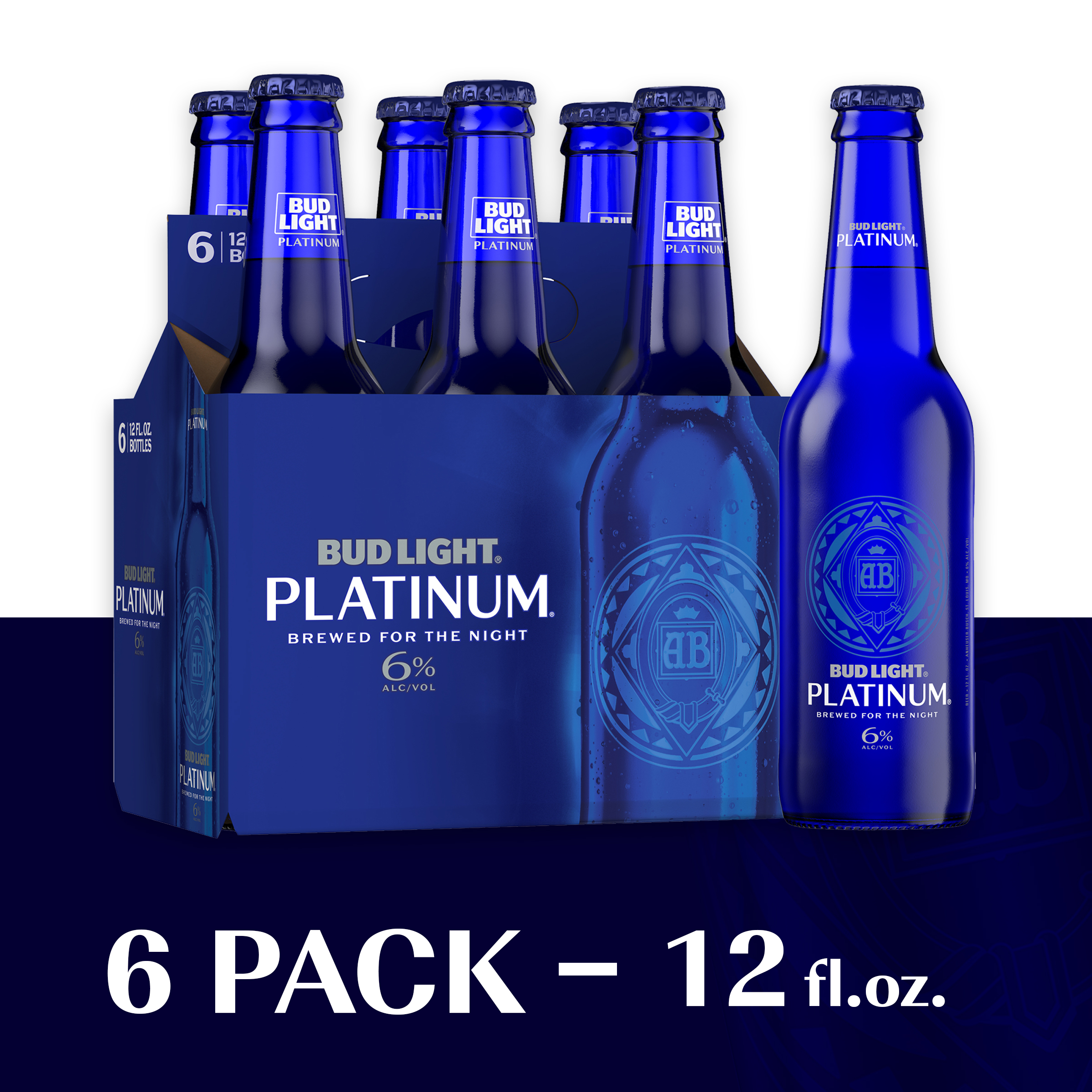 Bud Light Platinum Lager - Beer - 6x 12oz Bottles
