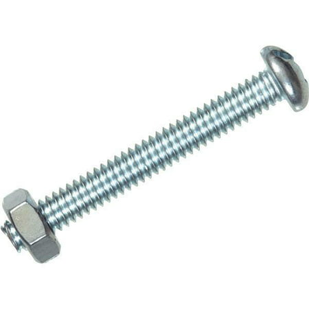 6 Pks Hillman #8-32 TPI X 3/4  Zinc Plated Round Head Machine Screw @10/Pk 7668