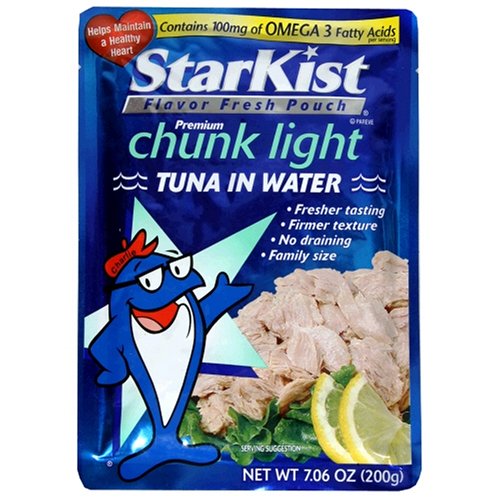 Starkist Chunk Light Tuna in Water, 6.4-Ounce Pouches (Pack of 12)