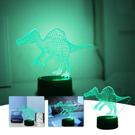 Usupdd Children 3D Dinosaur Night Light 7 Color Variations USB Dinosaur Night Light Children S Birthday Gift Home Decoration Usupdd WLL220812-6781