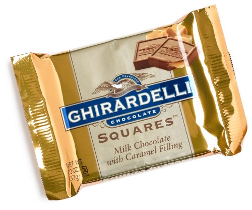 Ghirardelli Chocolate Squares, Milk Chocolate with Caramel Filling, 1.3-Ounce Squares (Pack of 18)