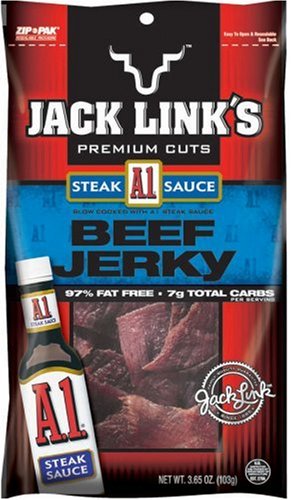 Jack Link's A1 Steak Sauce Beef Jerky, 3.65-Ounce Bags (Pack of 4)