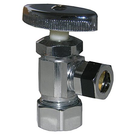 Lasco Angle Stop Valve  5/8  Comp Inlet X 7/16  Comp Outlet  Chrome  06-7263