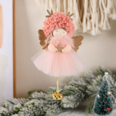 Usupdd Creative Christmas Plush Yarn Skirt Angel Pendant Cute Doll Girl Gift Christmas Tree Pendant 2022 New Home Decor WBB220905-2564
