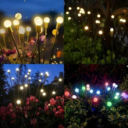 MIANHT Solar Powered Glowworm Garden Light LED Solar Sphere Ground Plug Lamp - 2022 Solar Powered Glowworm S-#6222
